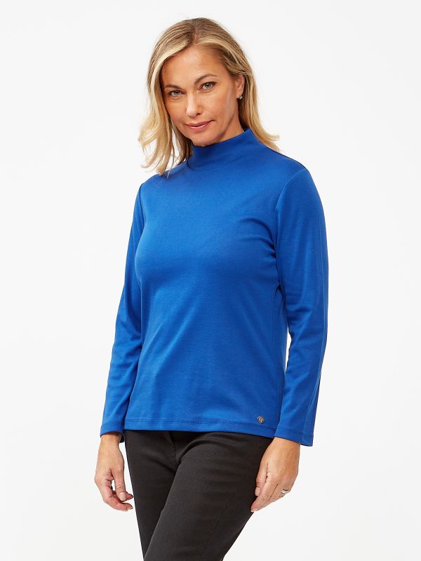 PennyPlain Royal Blue High Neck Top