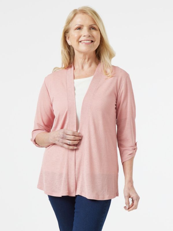 PennyPlain Roll Up Sleeve Cardigan Dusk