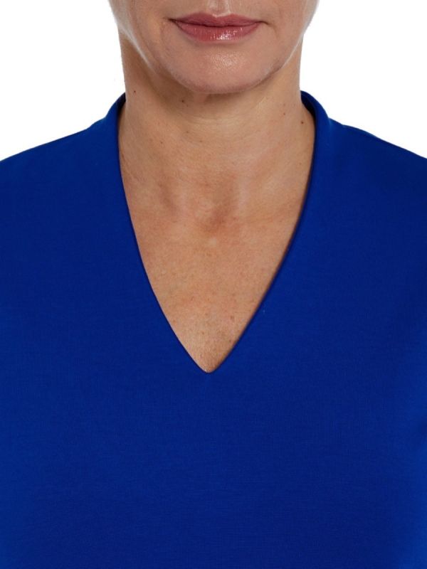 PennyPlain High Back V neckline Dress Sapphire