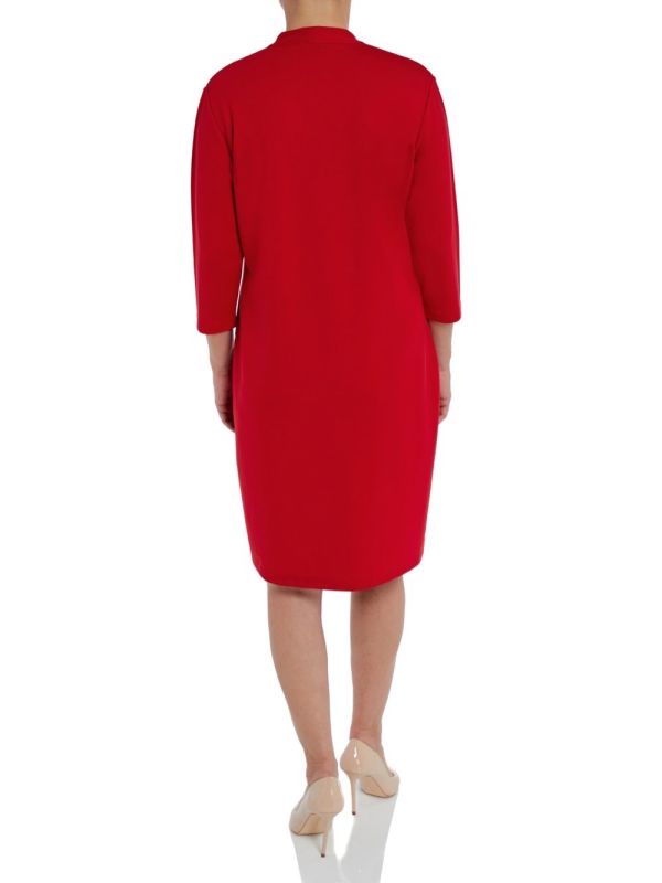 PennyPlain High Back V neckline Dress Red