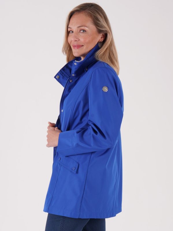 Bright blue raincoat on sale