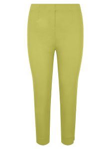 PennyPlain Cropped Bengaline Ankle Grazer Trousers - Pistachio