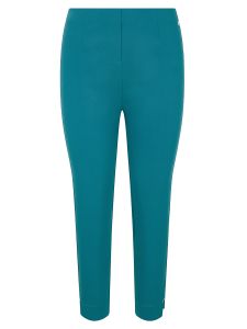 PennyPlain Cropped Bengaline Capri Trousers - Teal