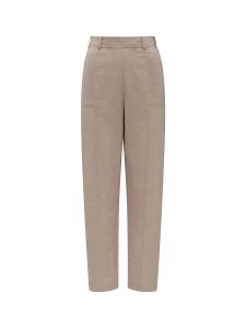 PennyPlain Linen Straight Leg Trousers - Cloud