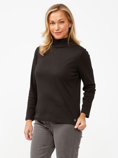 PennyPlain High Neck Top - Black
