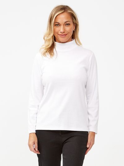 PennyPlain High Neck Top - White