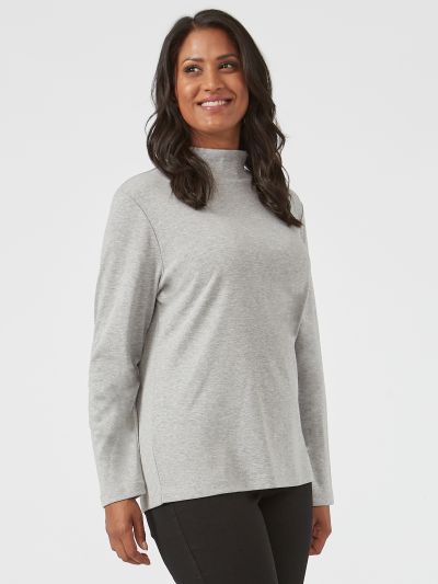 PennyPlain High Neck Top - Silver Marl
