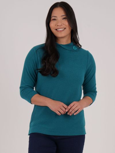 PennyPlain Split Turtle Neck Top - Dragonfly