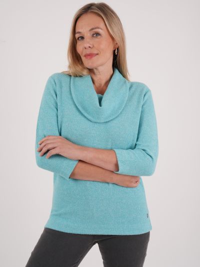 PennyPlain Cowl Top 3qs - Opal