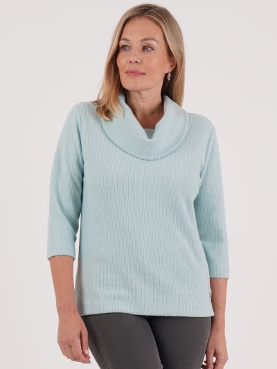 PennyPlain Ribbed Cowl Top - Mint