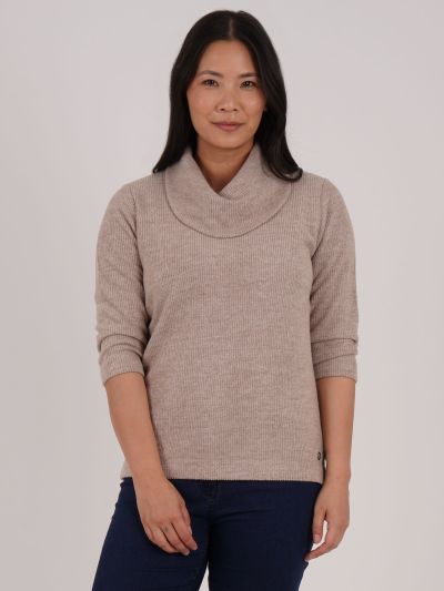 PennyPlain Cowl Top 3qs - Alpaca