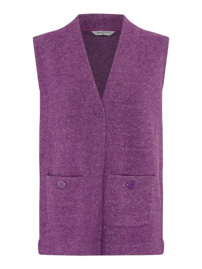 PennyPlain Ribbed Button Gilet - Amethyst