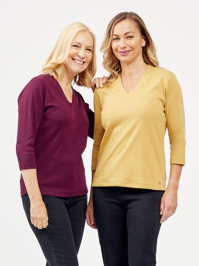 PennyPlain High Back V-neck Top - Gold