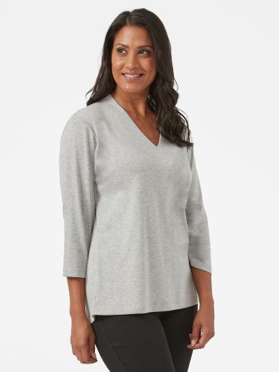 PennyPlain High Back V-neck Top - Silver