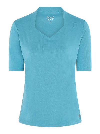 PennyPlain High Back Sweetheart Neck Top - Sea Green