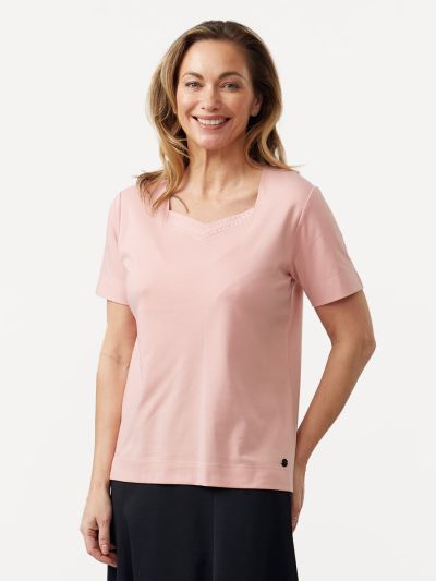 PennyPlain Diamante Sweetheart Neck Top - Dusk