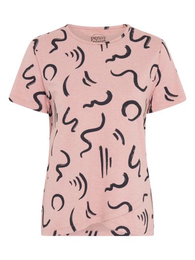 PennyPlain Athleisure Crossover Flow Top - Dusk Print