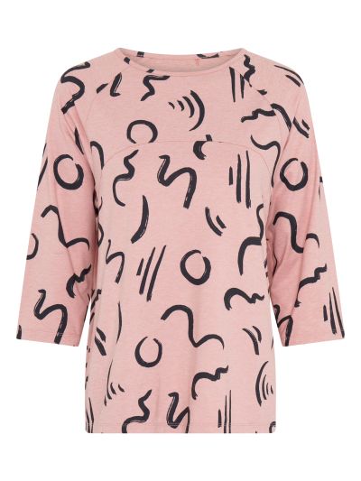 PennyPlain Athleisure Flex Lounge Raglan Top  - Dusk Print