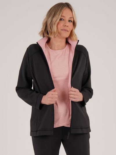 PennyPlain Funnel Neck Zipper Jacket - Charcoal