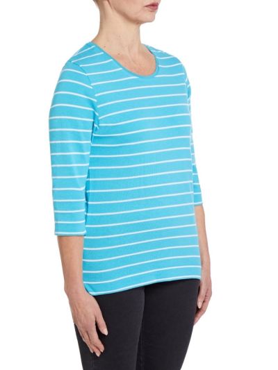 PennyPlain Striped Top - Lagoon