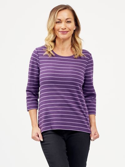 PennyPlain Striped Top - Mulberry