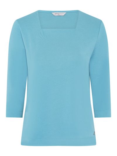 PennyPlain Solid Square Neck Top - Sea Green