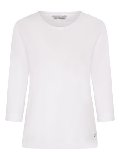 PennyPlain Solid Round Neck Top - White