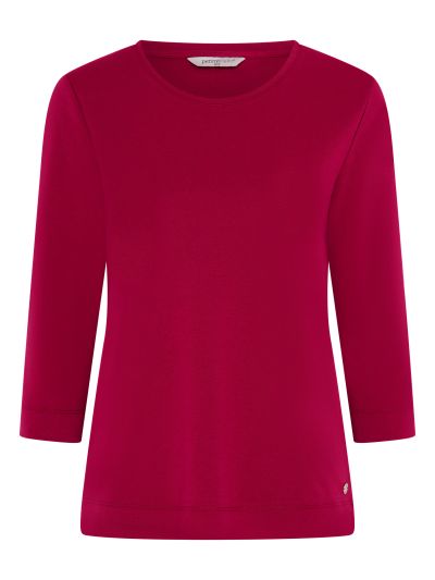 PennyPlain Solid Round Neck Top - Raspberry