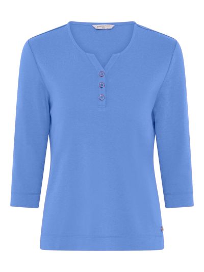 PennyPlain Notch Neck Top - Light Ultramarine