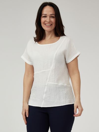 PennyPlain Crosshatch Top - Ivory