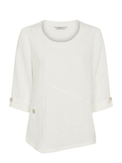 PennyPlain Asymmetric Hem Top - Ivory