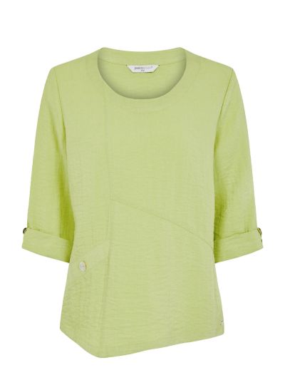 PennyPlain Asymmetric Hem Top - Pistachio