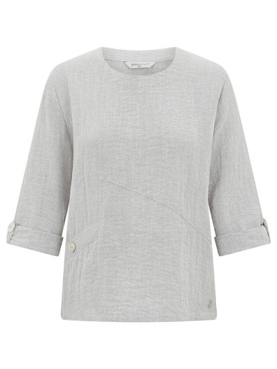 PennyPlain Asymmetric Hem Top - Salt & Pepper