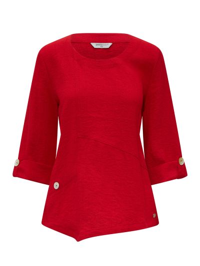 PennyPlain Asymmetric Hem Top - Red
