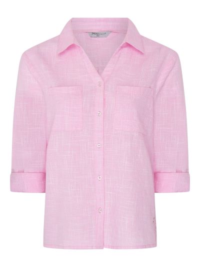 PennyPlain Collared Microcheck  Shirt - Rose