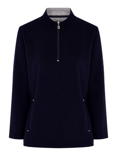 PennyPlain Quilt 1/2 Zip Top - Navy