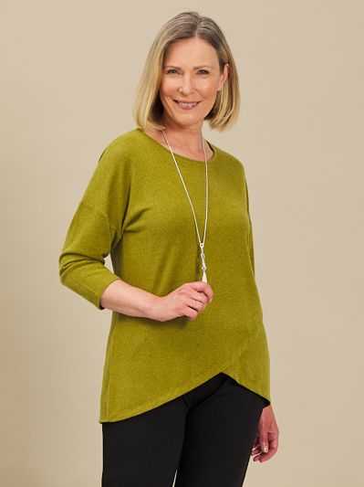 PennyPlain Cross Over Hem Tunic - Forest