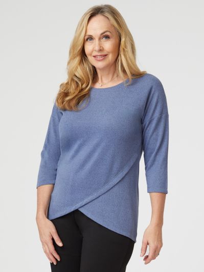 PennyPlain Cross Over Hem Tunic - Sky