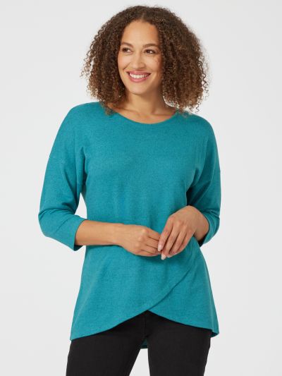 PennyPlain Cross Over Hem Tunic - Azure
