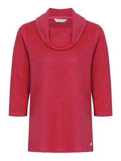 PennyPlain Essential Cowl Neck Top - Fuchsia
