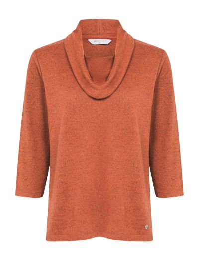 PennyPlain Essential Cowl Neck Top - Pumpkin