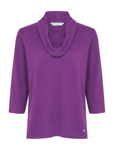 PennyPlain Essential Cowl Neck Top - Amethyst