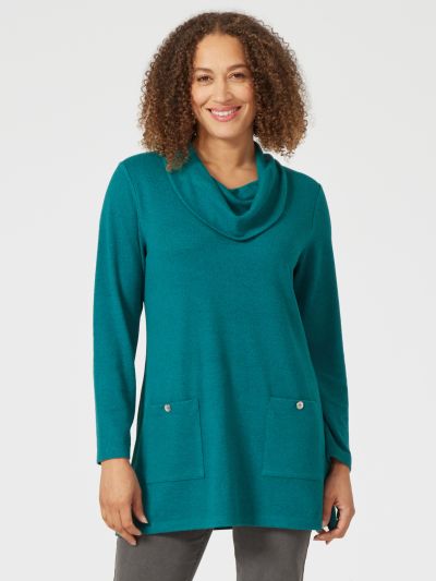 PennyPlain Tunic Cowl Neck Top - Dragonfly
