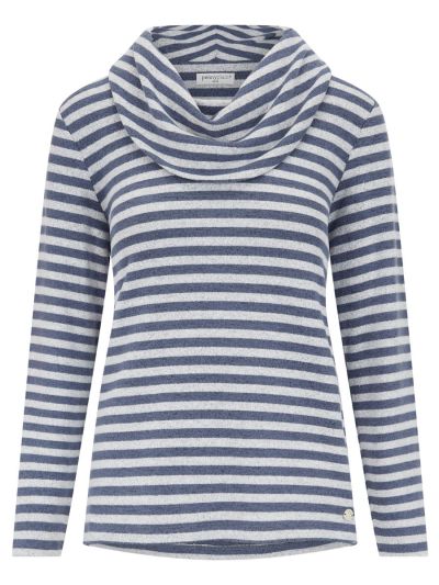 PennyPlain Supersoft Cowl Neck Top - Ash