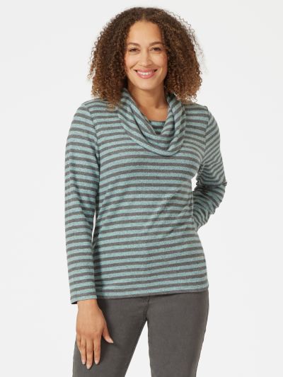 PennyPlain Supersoft Cowl Neck Top - Mint