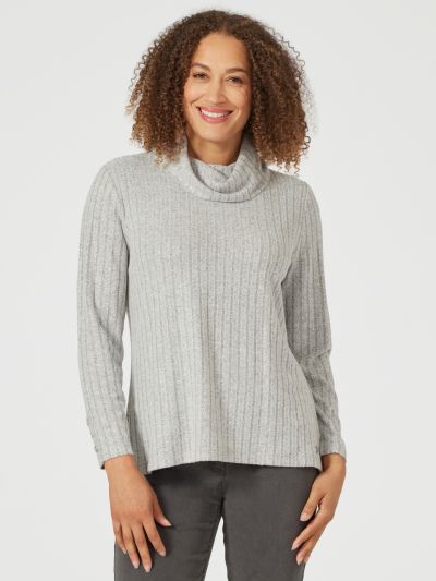 PennyPlain Cuff Detail Cowl Neck Top - Malt