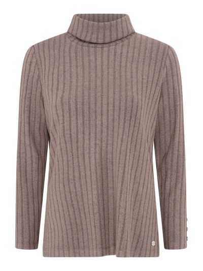 PennyPlain Cowl Neck Cuff Button Top - Latte