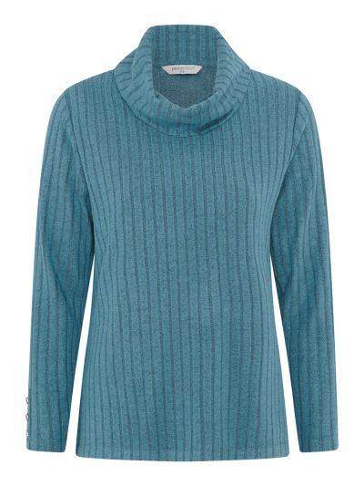 PennyPlain Cowl Neck Cuff Button Top - Stellar