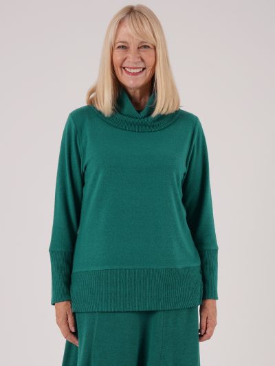 PennyPlain Rib Hem Cowl Tunic -  Dragonfly