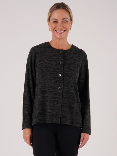 PennyPlain Long Sleeve Cardigan - Charcoal